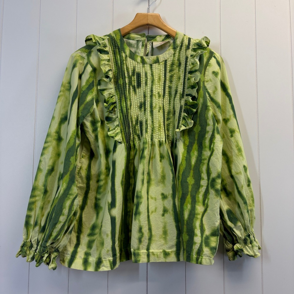 Anthropologie Samant Chauhan Boho Tie Dye Blouse Women Medium Cottage Eclectic